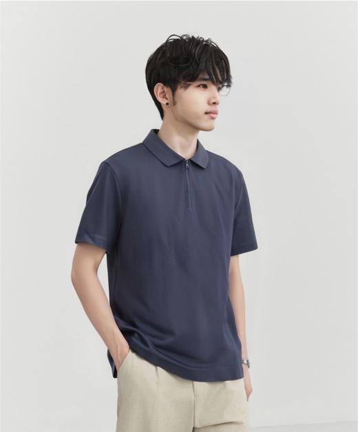佐丹奴男装26年新款全棉液氨半拉锭领口POLO衫01016289 商品图0