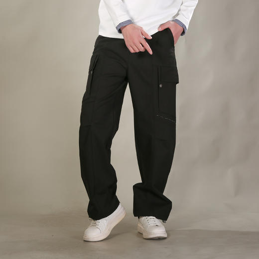 DRONKOO 2026 抽绳松紧腰前多破缝结构活页户外风中厚工装长裤 商品图1
