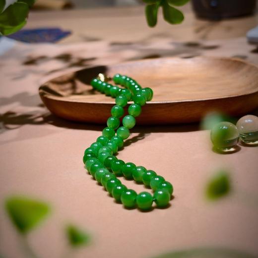 苹果绿色碧玉珠子项链 商品图11