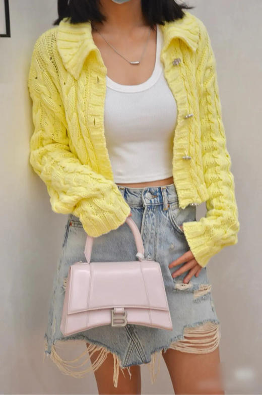 巴黎世家 Hourglass s 粉色 box皮 沙漏包 商品图2