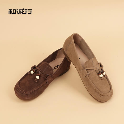 和诚行2026春季新款一脚蹬流苏装饰软底懒人一脚蹬乐福鞋1930118 商品图1