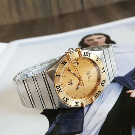 【95新】OMEGA 欧米茄1300.10.00（相似款）天文台认证自动机械机芯日期显示35MM（中性款）星座系列精钢/18K黄金030226NJS02 商品图4