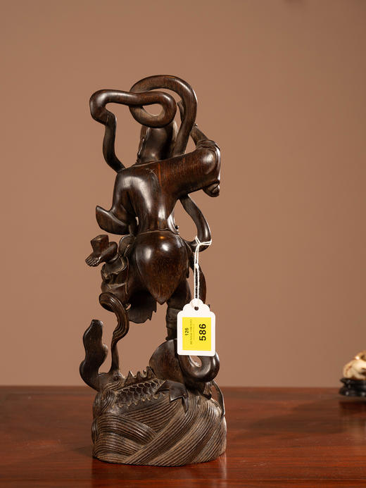 清	紫檀木雕魁星点斗摆件 商品图3