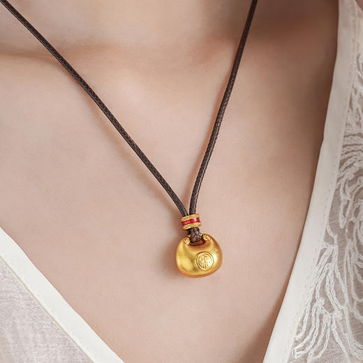 【福袋沙金项链】敦煌小众镀金古法沙金转运罗盘吊坠 男女式古币项链 商品图0