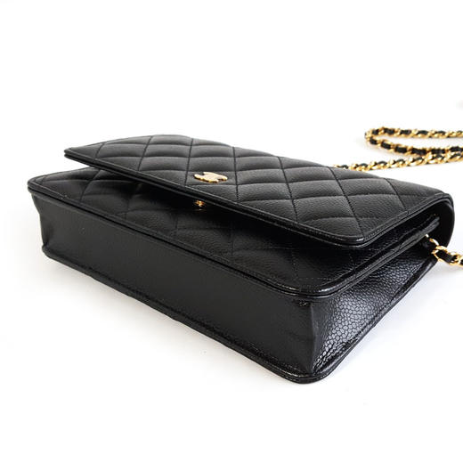 【98新闲置】CHANEL香奈儿AP0250 Y01864 C3906黑金荔枝纹WOC发财包链条包单肩包女士140226JJ01 商品图6