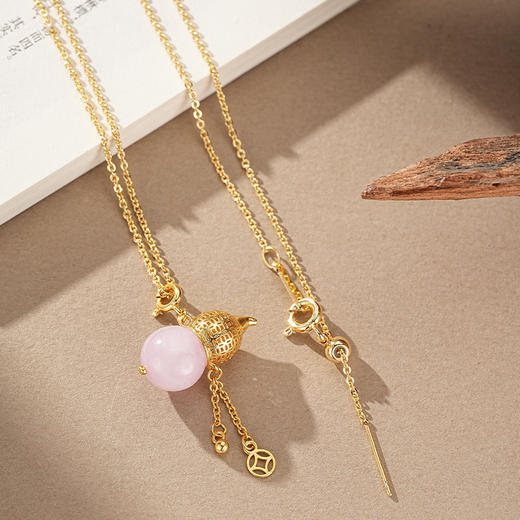 【敦煌沙金葫芦吊坠项链】敦煌轻奢国风项链 新款葫芦吊坠设计款项链 商品图8