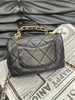 Chanel 23C 圆环 方胖子 黑金 牛皮 斜挎包 商品缩略图1