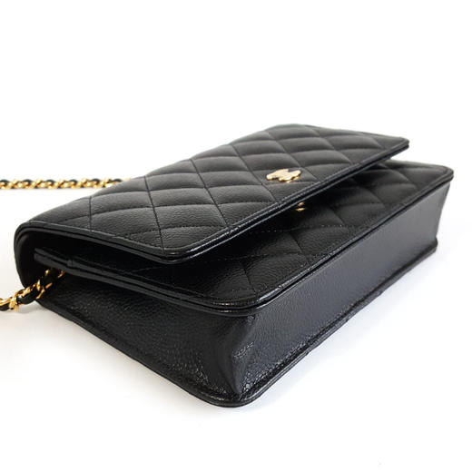 【98新闲置】CHANEL香奈儿AP0250 Y01864 C3906黑金荔枝纹WOC发财包链条包单肩包女士140226JJ01 商品图5