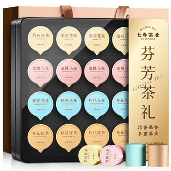 七春 蜜桃桂花乌龙茉莉花茶红茶组合茶叶茗茶伴手礼盒装送长辈180g /水饮冲调 /茗茶 /红茶 商品图2