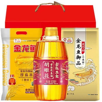 金龙鱼米面粮油年货礼盒A款春节组合大礼包7斤0.9升花生油福利团购定制 /粮油调味 /杂粮 /其他杂粮 商品图0