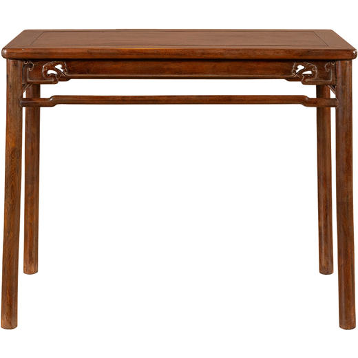 清	黄花梨云纹罗锅枨独板半桌 商品图5