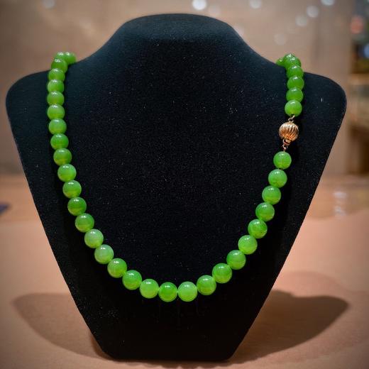 苹果绿色碧玉珠子项链 商品图9