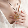 【沙金项链】敦煌小众镀金古法沙金转运罗盘吊坠 男女式古币项链 商品缩略图1