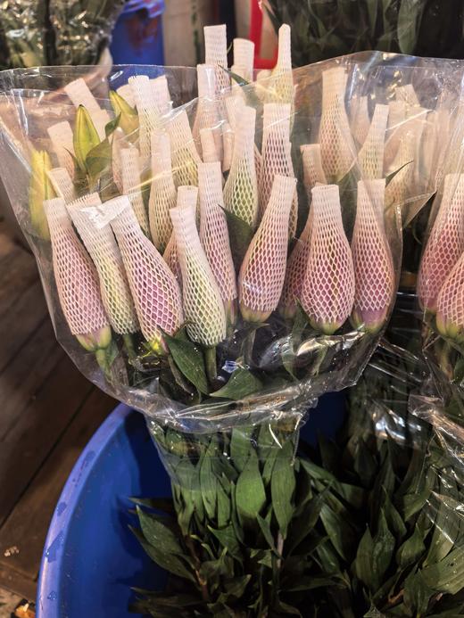 年宵花卉红丝带重瓣多头百合5支 商品图4