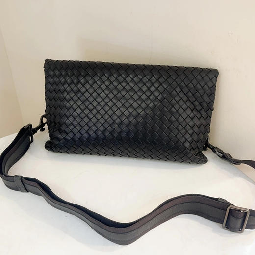 Bv 编织 牛皮 黑色 斜挎包 商品图1