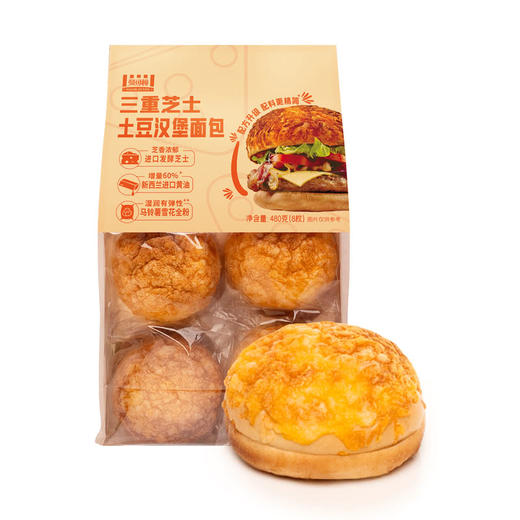 MM 山姆 曼可顿 三重芝士土豆汉堡面包 480g 商品图0