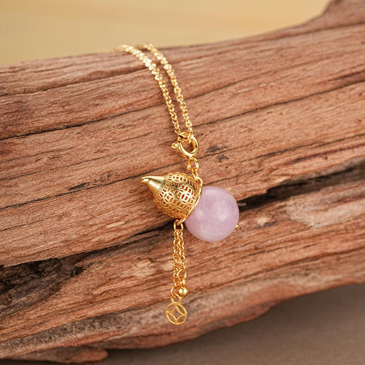 【紫气东来沙金葫芦项链】敦煌轻奢国风项链 新款葫芦吊坠设计款项链 商品图0