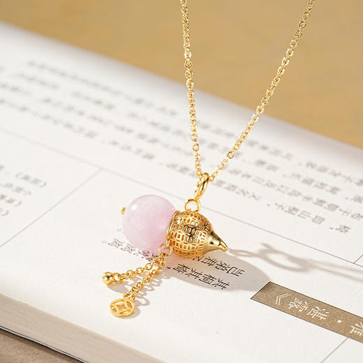 【紫气东来沙金葫芦项链】敦煌轻奢国风项链 新款葫芦吊坠设计款项链 商品图5