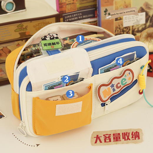 【美式复古笔袋❗九层大容量】新款开学季笔袋小众不撞款初中生高级感铅笔盒复古女孩文具盒笔袋。rg 商品图2