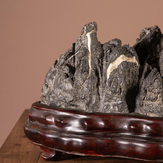 清	英石文房赏石（红木座） 商品图3