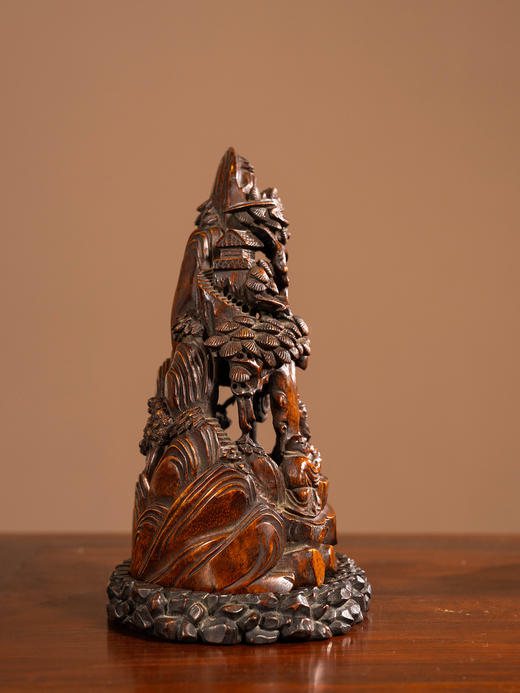 清	竹雕松下高士香薰（红木座） 商品图3