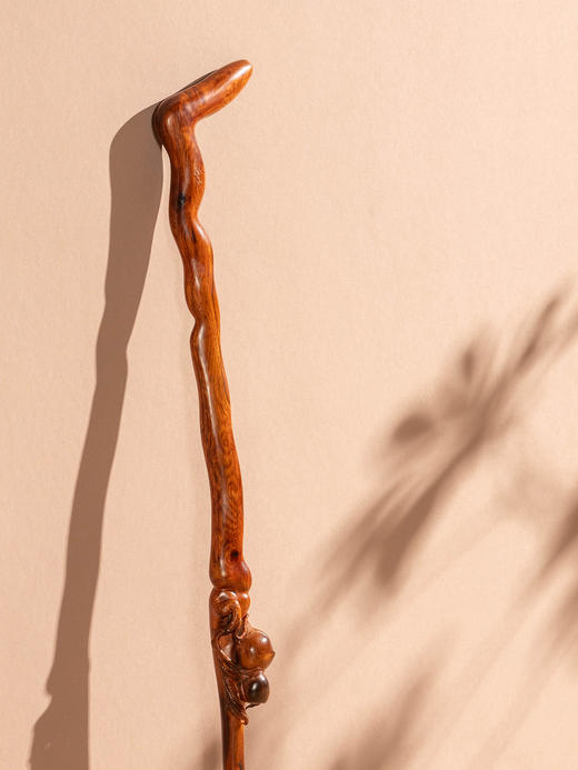 黄花梨雕寿桃手杖 商品图4