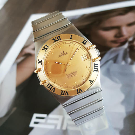 【95新】OMEGA 欧米茄1300.10.00（相似款）天文台认证自动机械机芯日期显示35MM（中性款）星座系列精钢/18K黄金030226NJS02 商品图3