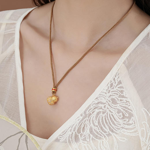 【招财进宝沙金葫芦项链】敦煌轻奢国风项链 新款葫芦吊坠设计款项链 商品图1