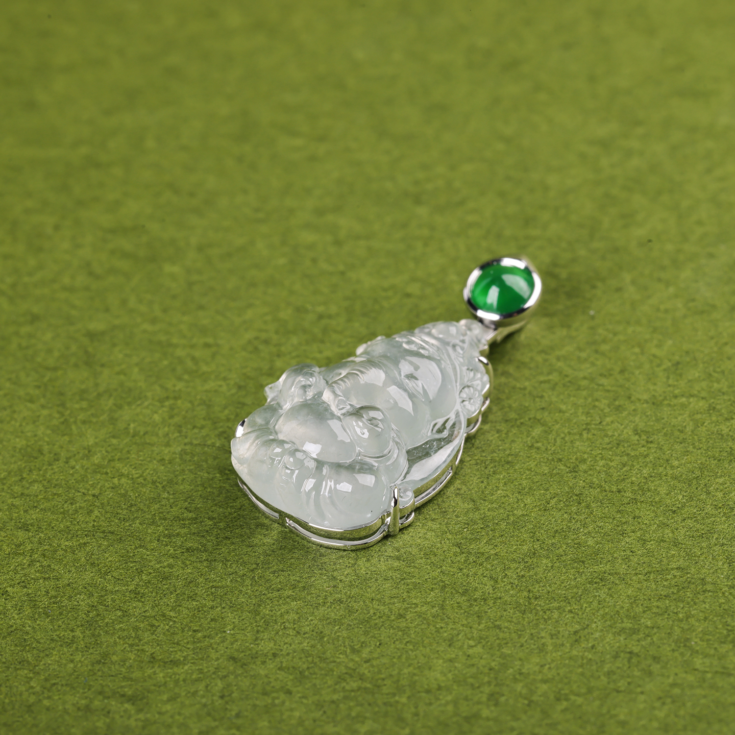 【吉象】玻璃种白翡象神坠   GZ12510068