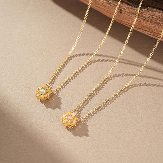 【如意宝莲碧玺项链】敦煌小众设计款莲花碧玺项链 新中式国风文创配饰 商品图9