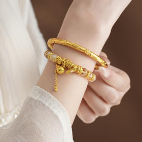 【黄塔晶盘缠手串】敦煌天然黄塔水晶盘缠串珠手链女时尚高级感招财手串