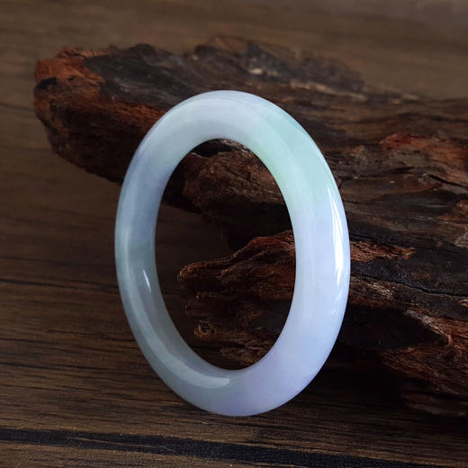 【天然正品】A货翡翠天然收藏级细腻无纹裂圆条糯冰种春彩紫罗兰54号翡翠手镯120226NJS61 商品图6