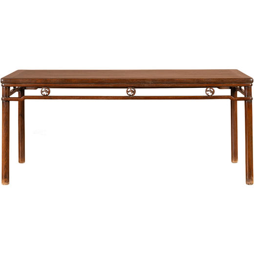 清	黄花梨螭龙纹卡子花圆包圆大画桌 商品图5