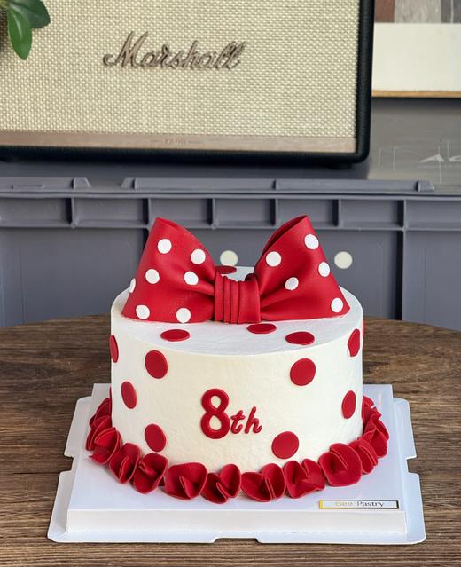 红色波点蝴蝶结周岁（数字可换） 商品图0