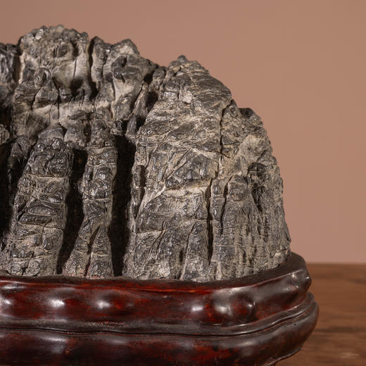 清	英石文房赏石（红木座） 商品图2