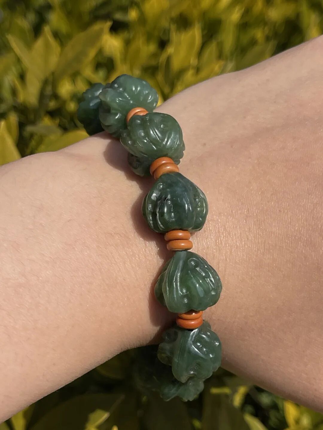 碧玉核桃形珠手链，顺丰包邮