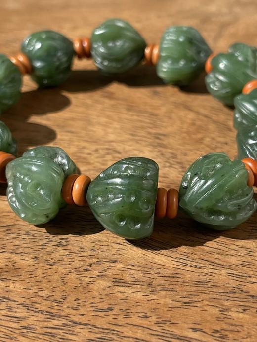 碧玉核桃形珠手链，顺丰包邮 商品图2