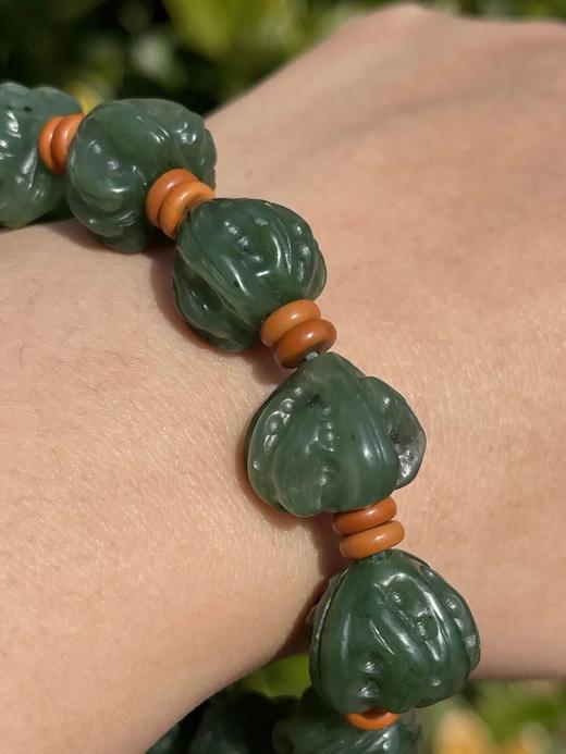 碧玉核桃形珠手链，顺丰包邮 商品图3