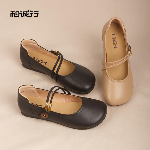 和诚行2026春季新款法式温柔风百搭配裙子软底一脚蹬浅口休闲鞋2120019 商品图4