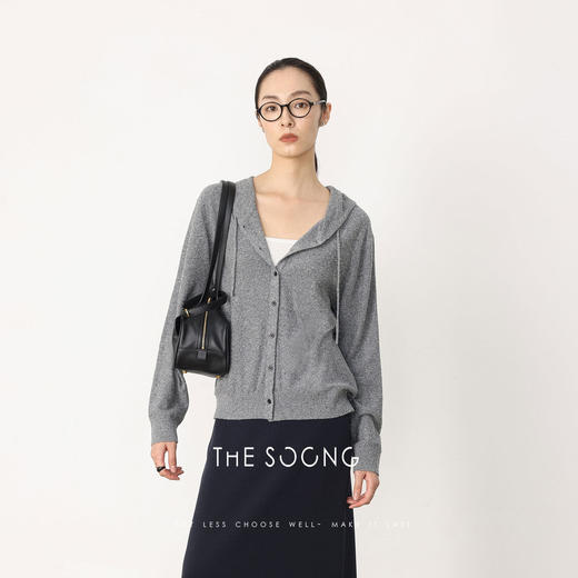 THESOONG|"蚕丝外套"100%桑蚕丝手工双股编织雾面肌理连帽外套HWWT8615 商品图5
