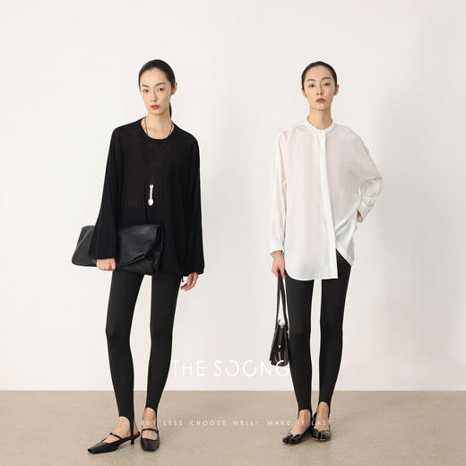 THESOONG|"‘无压力’塑型显瘦踩脚 黑色高弹休闲打底瑜伽裤Z8637 商品图12