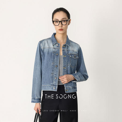 THESOONG\春季新品牛仔外套女时尚复古夹克短款上衣HBWT7357 商品图9