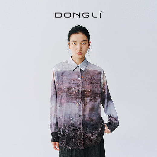 东黎 • 复苏的呼吸 桑蚕丝女士透气休闲衬衫 6015 商品图3