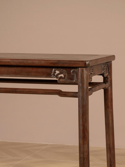 清	黄花梨云纹罗锅枨独板半桌 商品图2