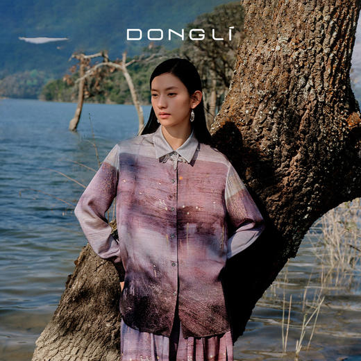 东黎 • 复苏的呼吸 桑蚕丝女士透气休闲衬衫 6015 商品图0