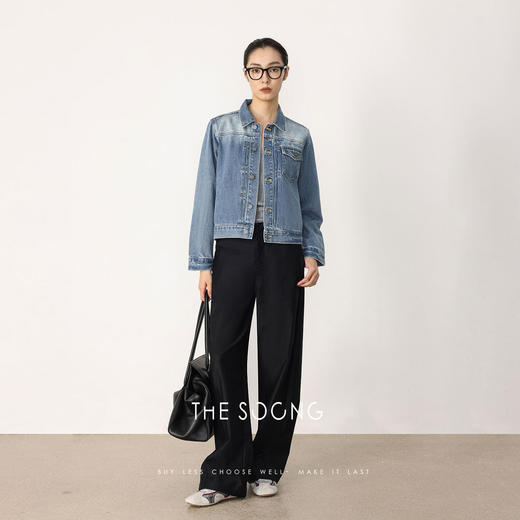 THESOONG\春季新品牛仔外套女时尚复古夹克短款上衣HBWT7357 商品图11