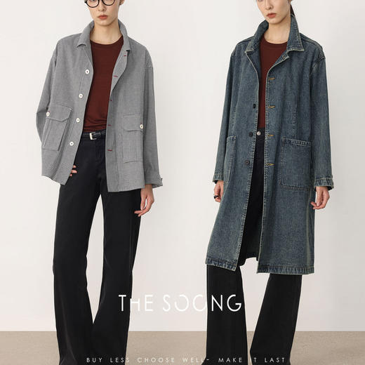 THESOONG|“复古手作”12盎司高密棉弹力水洗牛仔裤HBNZ8362 商品图6