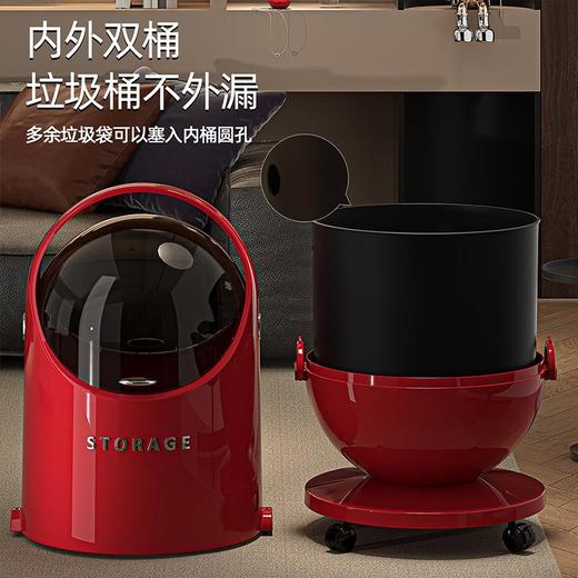 垃圾桶家用2025新款客厅轻奢高档翻盖大容量厨房卧室卫生间高颜值 商品图3