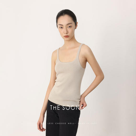 THESOONG"裸感背心"100%三醋酸细密爽滑感基础背心上衣8488 商品图3