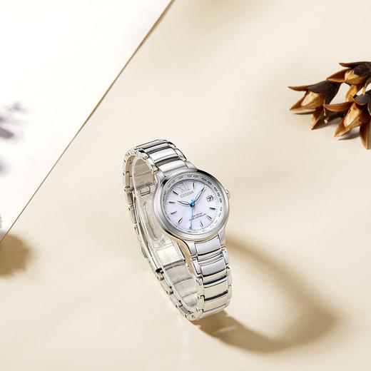 西铁城日本官方正品不锈钢光动能万年历电波女表EC1170-85D 商品图8